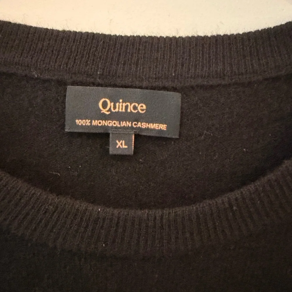 Quince Mongolian Cashmere Crewneck Sweater Breathable Date Travel Black XL NWOT